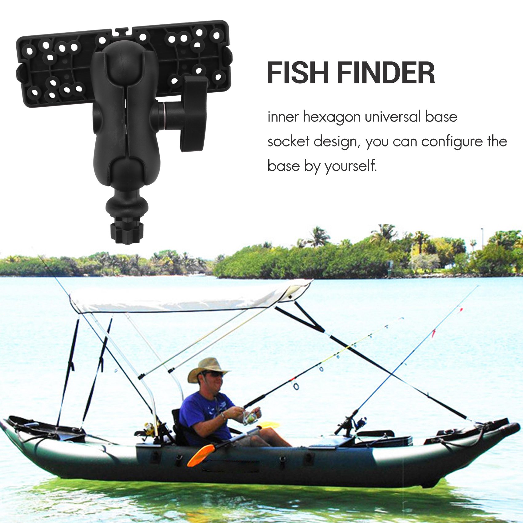 حامل كروي NALFI مع جهاز تحديد  - مراجعة Fish Finder Mount وسعره